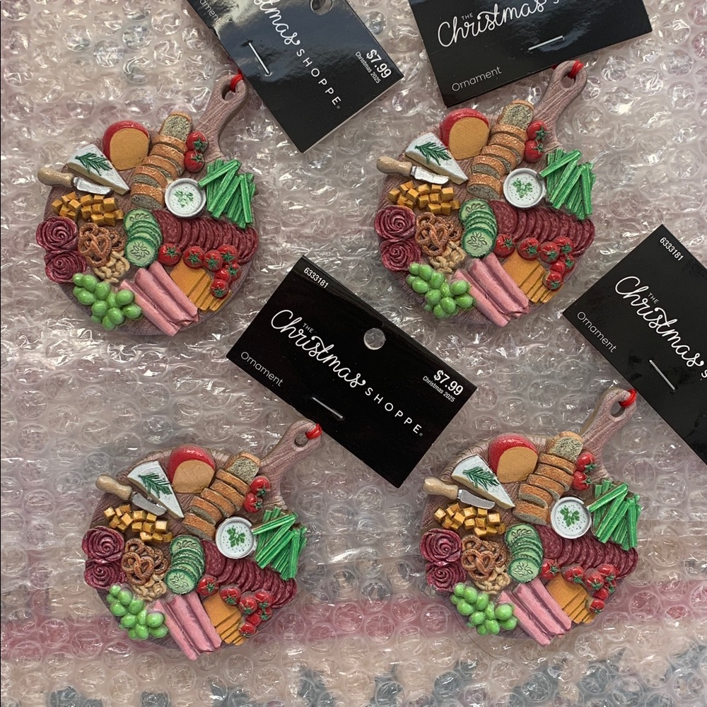 Brand New -The Christmas Shoppe Charcuterie Ornaments bundle of 4